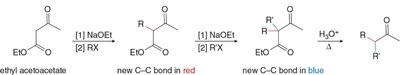Synthesis of ketones with two new alkyl groups