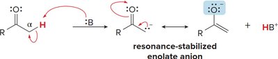 Enolate formation and resonance stabilization