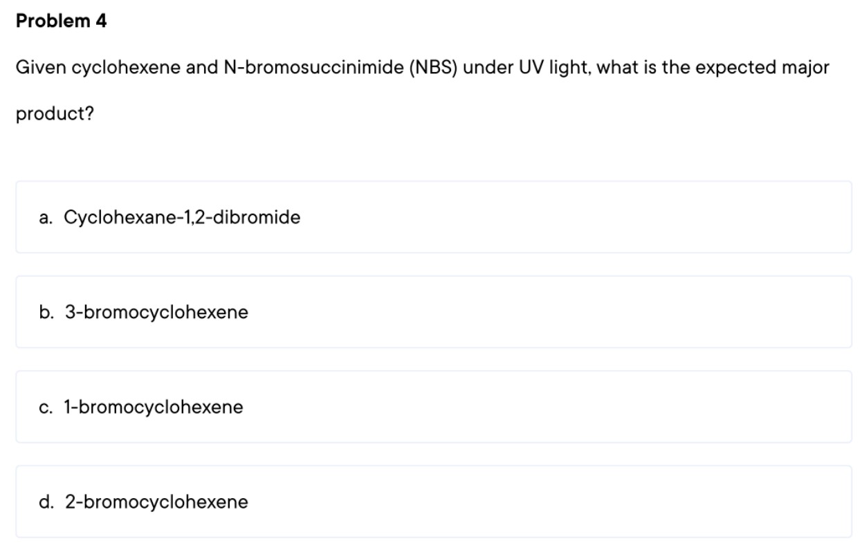 Cyclohexene and NBS reaction mechanism