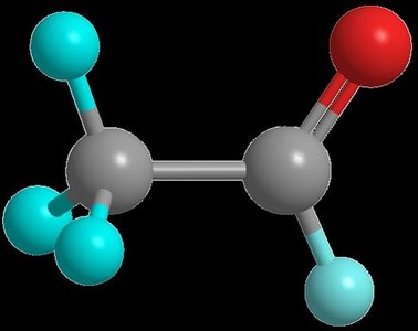 Ball-and-stick model of acetaldehyde (ethanal)