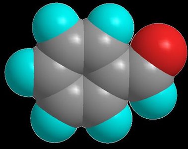 Space-filling model of acetaldehyde (ethanal)