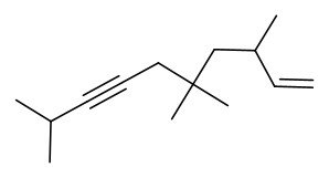 Alkyne and alkene skeletal structure