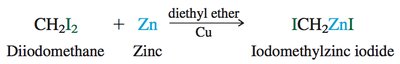 Formation of iodomethylzinc iodide