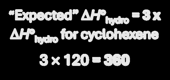 Expected heat of hydrogenation equation