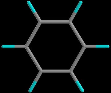Benzene ring with equal bond lengths