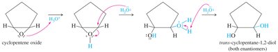 Epoxide ring opening to trans-diol
