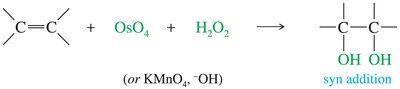 Syn dihydroxylation with OsO4 or KMnO4