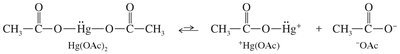 Mercuric acetate dissociation