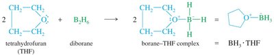 Borane–THF complex formation