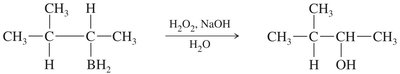 Hydroboration–oxidation reaction scheme