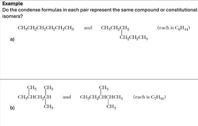 Example of constitutional isomers question