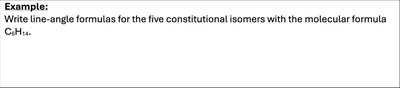 Write line-angle formulas for C6H14 isomers
