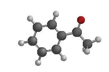 ball-and-stick model of benzene derivative