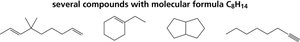 Compounds with molecular formula C8H14