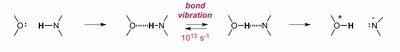 Mechanism of proton transfer with bond vibration
