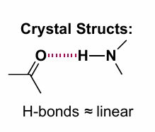 Crystal structure showing linear hydrogen bond