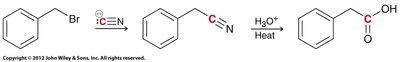 Conversion of alkyl halide to nitrile and then to carboxylic acid