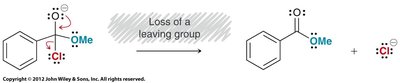 Example: loss of leaving group in acyl substitution