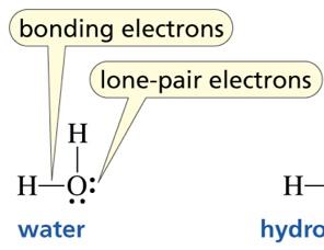 Lewis structures for water, hydronium, hydroxide, hydrogen peroxide
