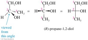 Fischer projection of a chiral molecule