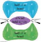 Sigma and pi bonds in an alkene