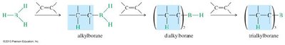 Syn addition in hydroboration