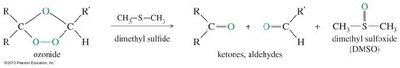 Ozonide reduction to carbonyl compounds