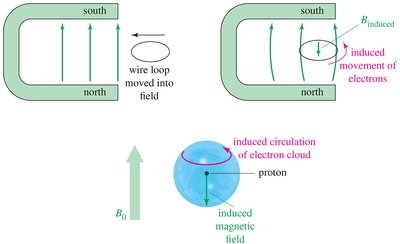 Induced magnetic field from electron movement