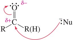 Nucleophilic attack on a carbonyl group