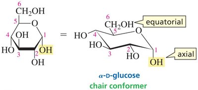Chair conformer of alpha-D-glucose