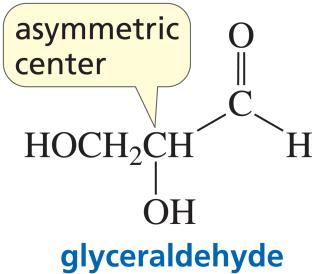 Structure of glyceraldehyde with asymmetric center