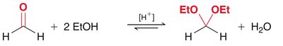 Cyclic acetal formation and equilibrium