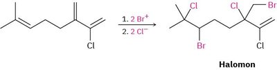 Halogenation of a polyene to form Halomon
