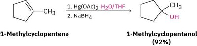Oxymercuration-demercuration of 1-methylcyclopentene