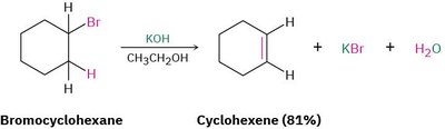Dehydrohalogenation of bromocyclohexane to cyclohexene