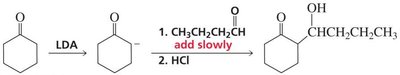 Selective formation of enolate ion in crossed aldol addition