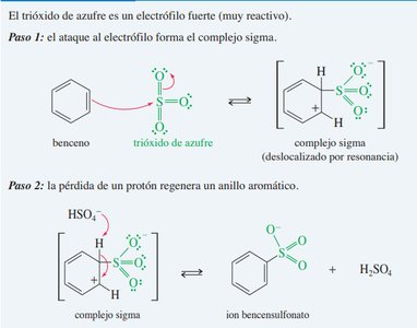 Mecanismo de la sulfonación