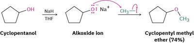 Williamson ether synthesis: cyclopentanol to cyclopentyl methyl ether