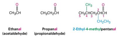 Examples of aldehyde nomenclature
