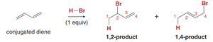 Mechanism of electrophilic addition to conjugated diene