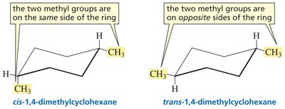 cis and trans 1,4-dimethylcyclohexane