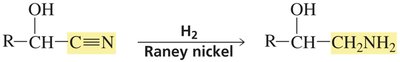 Cyanohydrin reduction