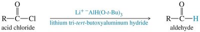Reduction of acid chloride to aldehyde