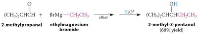 Grignard addition to a ketone