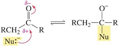 Nucleophilic addition to carbonyl and resonance stabilization