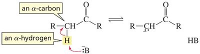 Deprotonation at the alpha carbon