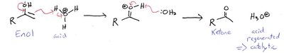 Mechanism of acid-catalyzed keto-enol tautomerization