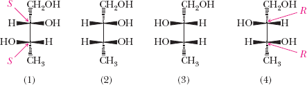 Tartaric acid structure with two chiral centers