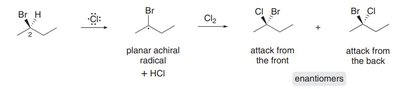 Radical halogenation stereochemistry examples