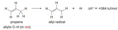 Allylic radical formation